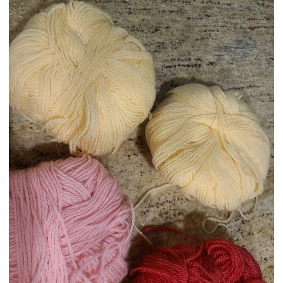 Phildar Top Soft 3 1/2  Wool Blend 10 Skeins 50 Gr Baby Blue Pink Yellow.  Red - Picture 7 of 9